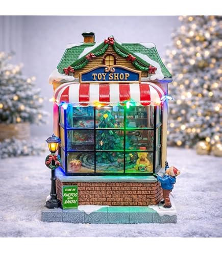 Amazon.com: Animated Toy Shop Christmas Village House Moments in